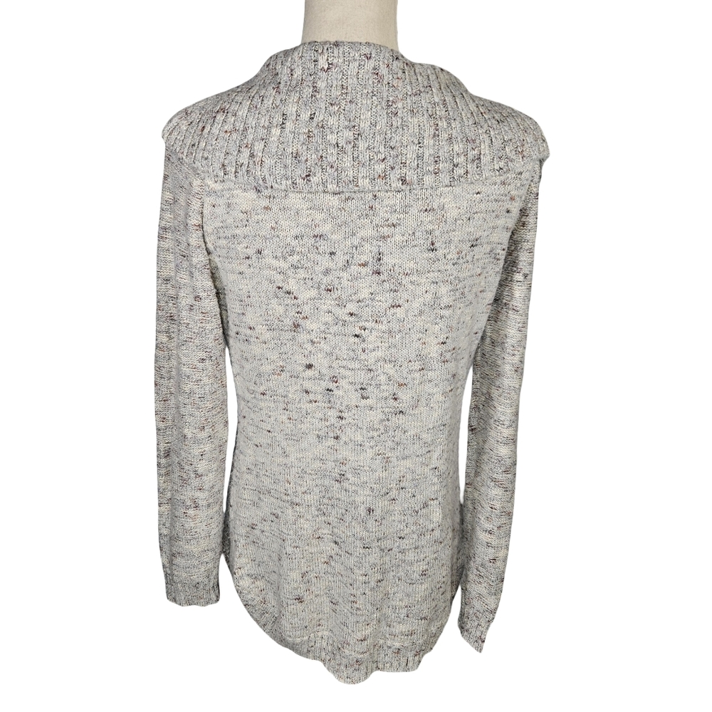 Db Established 1962 Textured Mulitcolor Flek Cowl Neck Sweater, Grey, Medium - Picture 4 of 10